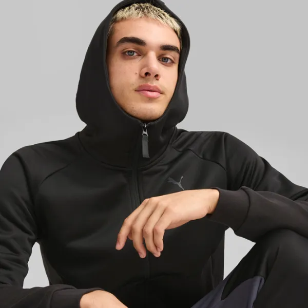 Hanorac pentru bărbați Puma Tech Fz Hoodie Fl  Drept / Black photo 6