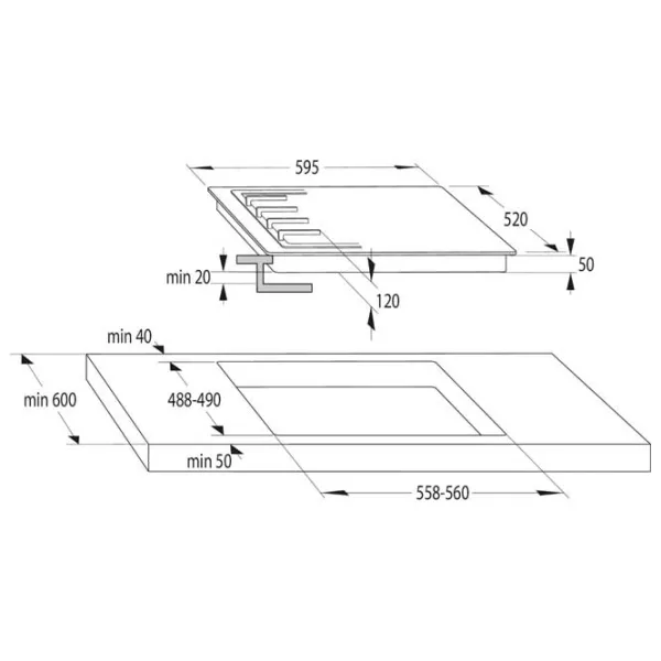 Plită încorporabilă combinată Gorenje GCI691BSC Black photo 2