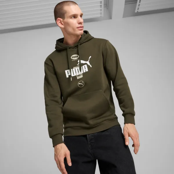 Hanorac pentru bărbați Puma Power Graphic Hoodie Fl  Drept / Dark Olive photo 5 Hanorac pentru bărbați Puma Power Graphic Hoodie Fl  Drept / Dark Olive photo 5