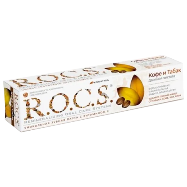 Pastă de dinţi R.O.C.S. Cafea și Tabac 74 g photo 1