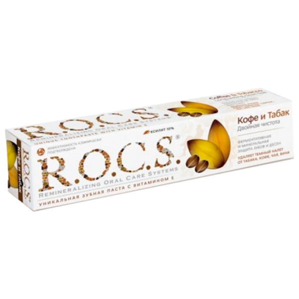 Pastă de dinţi R.O.C.S. Cafea și Tabac 74 g photo 1
