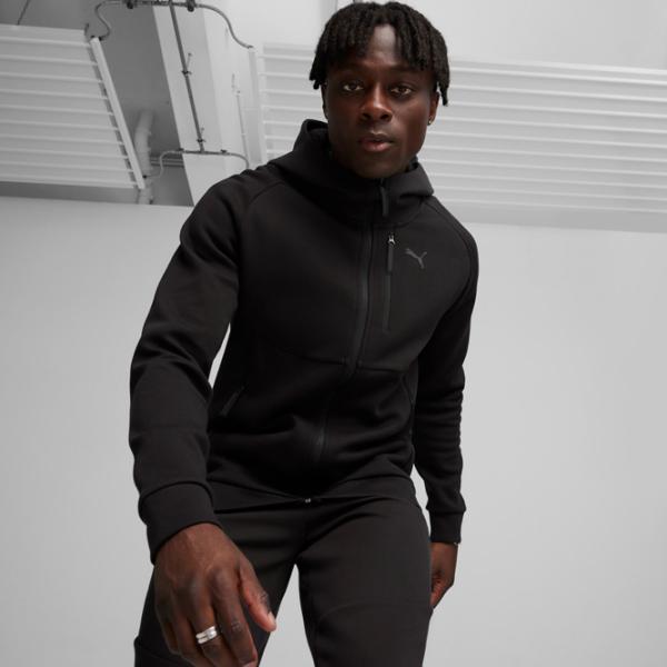 Hanorac pentru bărbați Puma Tech Fz Hoodie Dk  Drept / Black photo 3