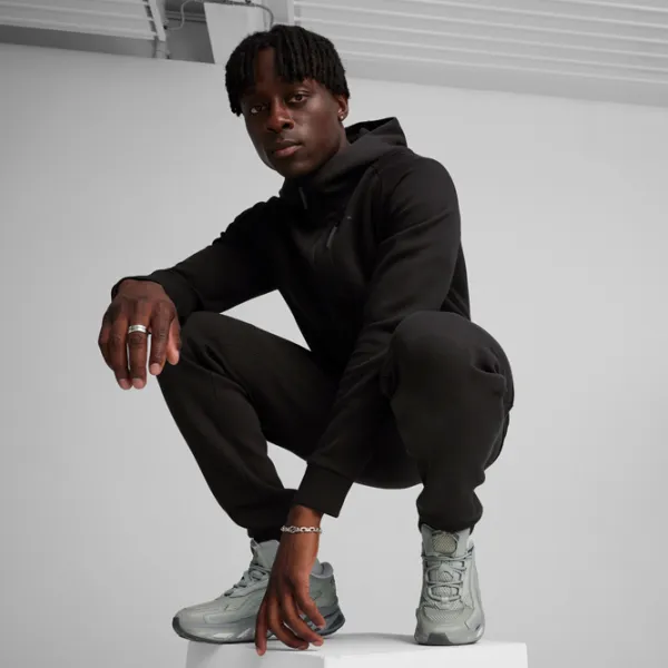 Hanorac pentru bărbați Puma Tech Fz Hoodie Dk  Drept / Black photo 5