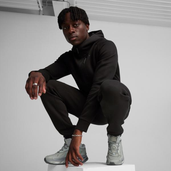 Hanorac pentru bărbați Puma Tech Fz Hoodie Dk  Drept / Black photo 9