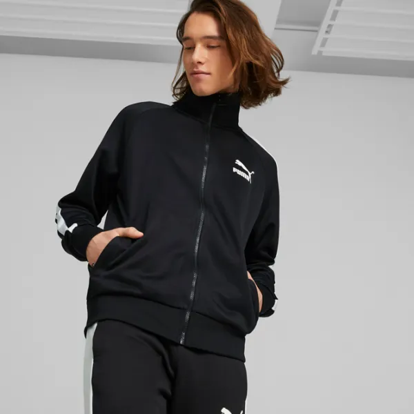 Hanorac pentru bărbați Puma Iconic T7 Track Jacket Pt  Drept / Black photo 2 Hanorac pentru bărbați Puma Iconic T7 Track Jacket Pt  Drept / Black photo 2