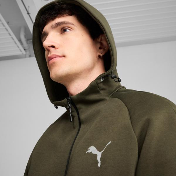 Hanorac pentru bărbați Puma Evostripe Full-Zip Hoodie Dk  Drept / Dark Olive photo 12
