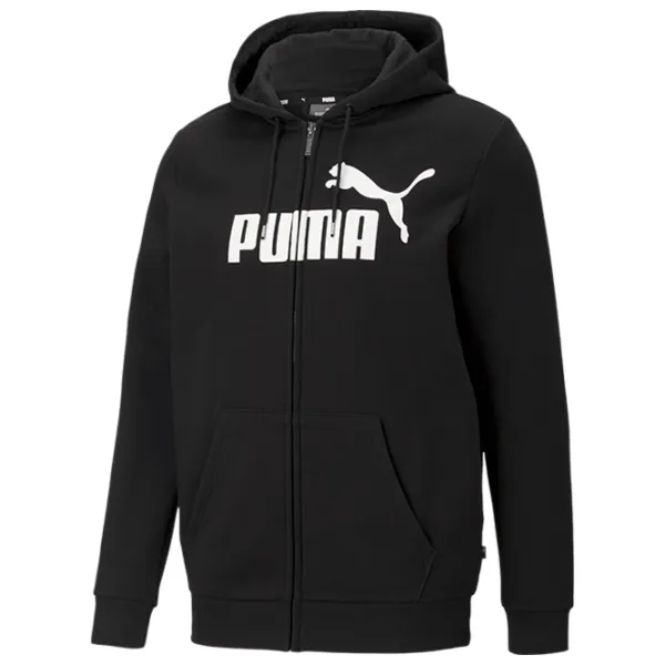 Hanorac pentru bărbați Puma Ess Big Logo Fz Hoodie Fl  Drept / Black photo 1