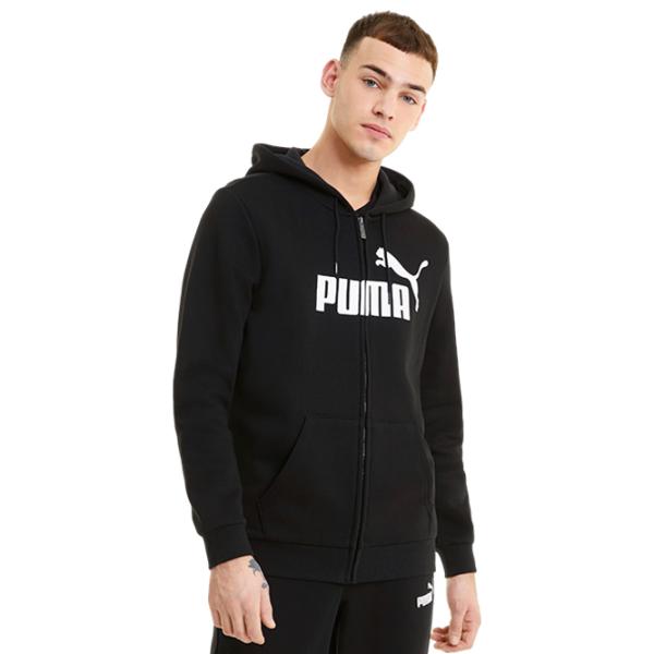 Hanorac pentru bărbați Puma Ess Big Logo Fz Hoodie Fl  Drept / Black photo 3 Hanorac pentru bărbați Puma Ess Big Logo Fz Hoodie Fl  Drept / Black photo 3
