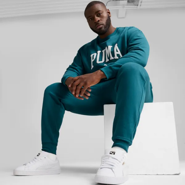 Hanorac pentru bărbați Puma Squad Crew Fl  Drept / Cold Green photo 5