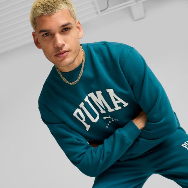 Hanorac pentru bărbați Puma Squad Crew Fl  Drept / Cold Green photo 11