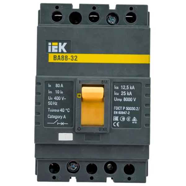 Автоматический выключатель IEK SVA10-3-0080 Силовой / 80 A photo 1 Автоматический выключатель IEK SVA10-3-0080 Силовой / 80 A photo 1