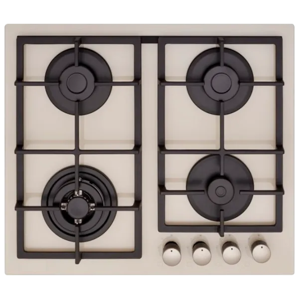 Plită încorporabilă pe gaz Tornado LVT 8025 GL Sticlă călită / Ivory photo 1