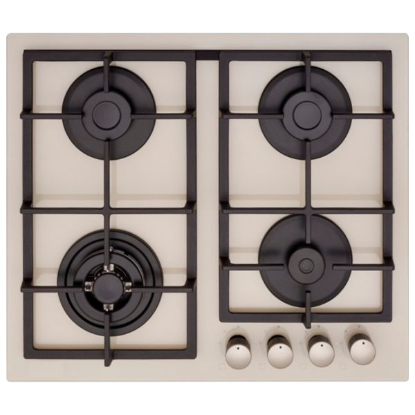 Plită încorporabilă pe gaz Tornado LVT 8025 GL Sticlă călită / Ivory photo 1