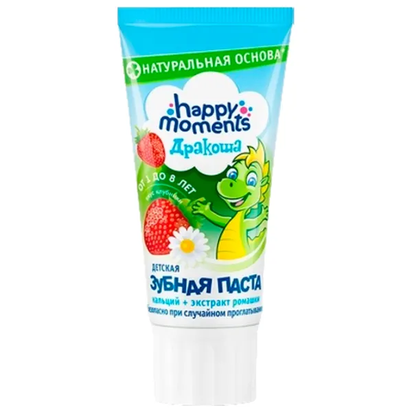 Pastă de dinţi Happy Moments Дракоша клубника 60 g photo 1 Pastă de dinţi Happy Moments Дракоша клубника 60 g photo 1