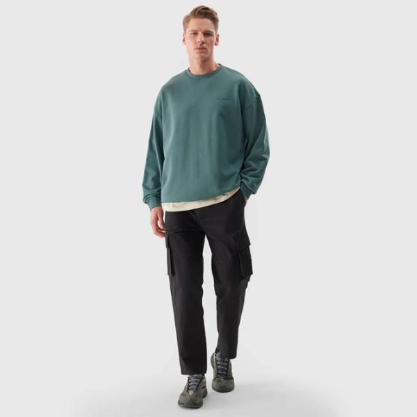 Hanorac pentru bărbați 4F 4FWSS24TSWSM1027  Oversize / Olive photo 7 Hanorac pentru bărbați 4F 4FWSS24TSWSM1027  Oversize / Olive photo 7