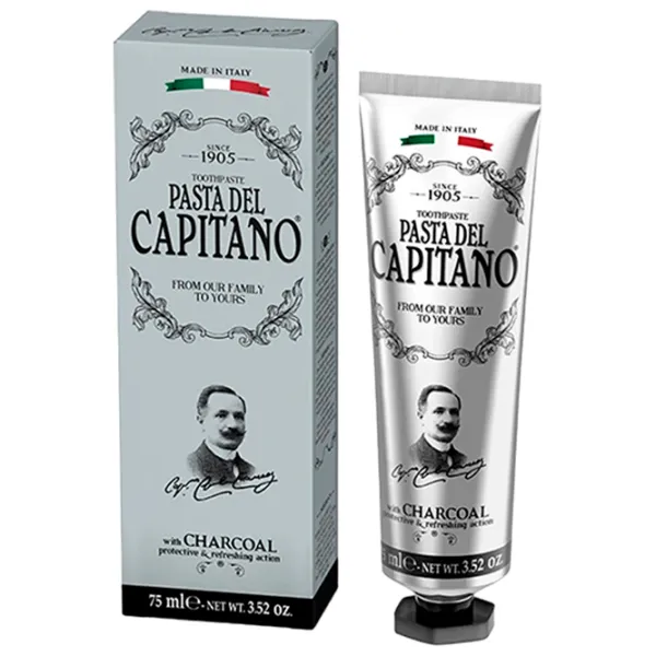 Pastă de dinţi Pasta del Capitano Charcoal 75 g photo 1