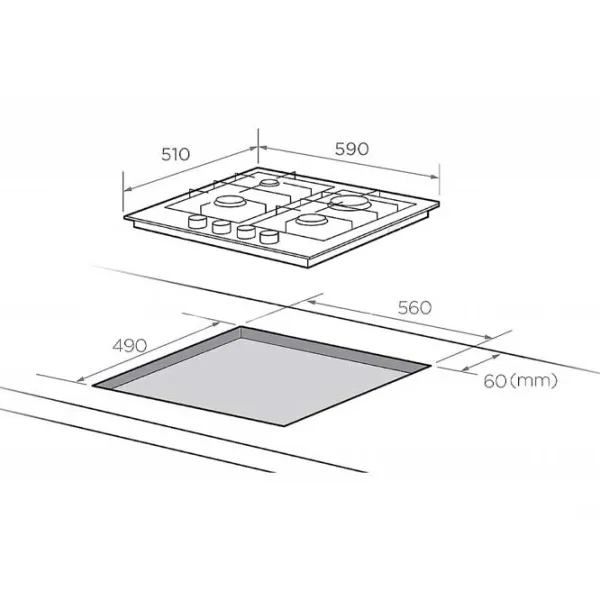 Газовая варочная панель Midea MG696TGW Закаленное стекло / Белый photo 5 Газовая варочная панель Midea MG696TGW Закаленное стекло / Белый photo 5