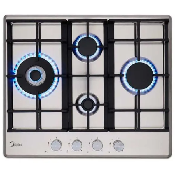 Газовая варочная панель Midea MG697TX Закаленное стекло / Нержавеющая сталь photo 2