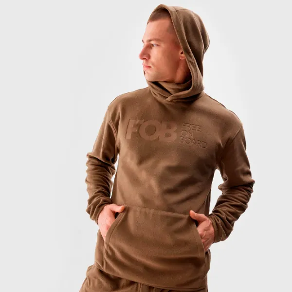 Hanorac pentru bărbați 4F 4FAW23TFLEM136  Drept / Brown photo 2 Hanorac pentru bărbați 4F 4FAW23TFLEM136  Drept / Brown photo 2