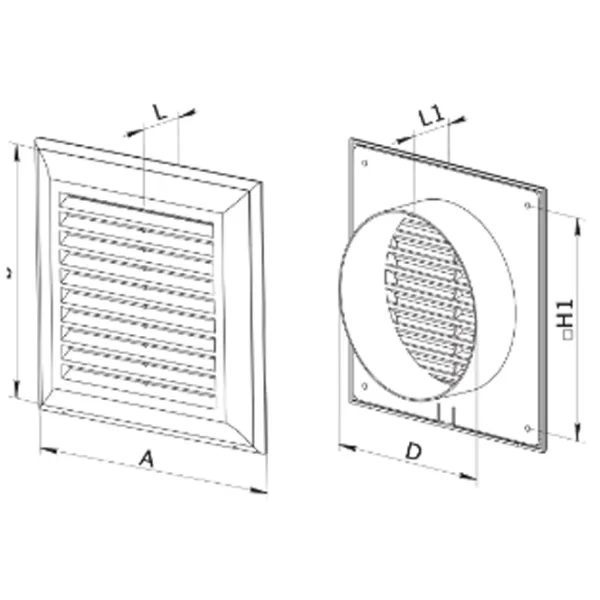 Grile de ventilare Ventika EL140 AK  Plastic / White photo 2