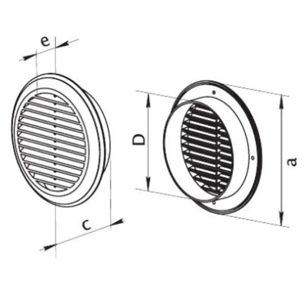 Grile de ventilare Ventika EL125  Plastic / White photo 2