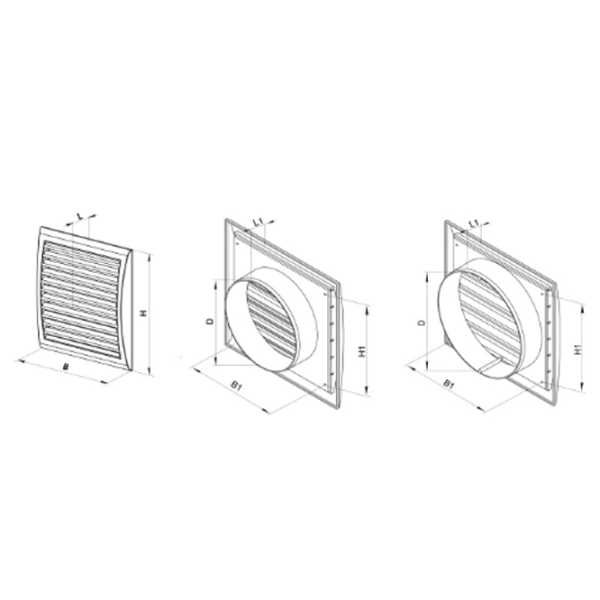 Grile de ventilare Ventika MW123K 150  Plastic / White photo 2