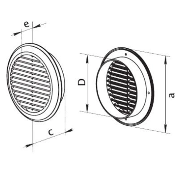 Grile de ventilare Ventika El100  Plastic / Brown photo 2
