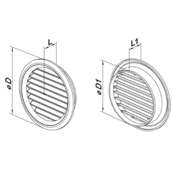 Grile de ventilare Ventika MW50/4 KOS  Plastic / Brown photo 2