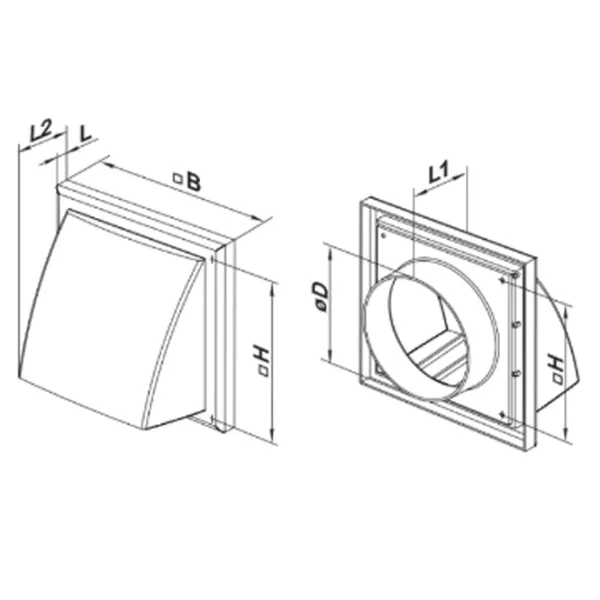 Grile de ventilare Ventika MW122 AZKP  Plastic / White photo 2