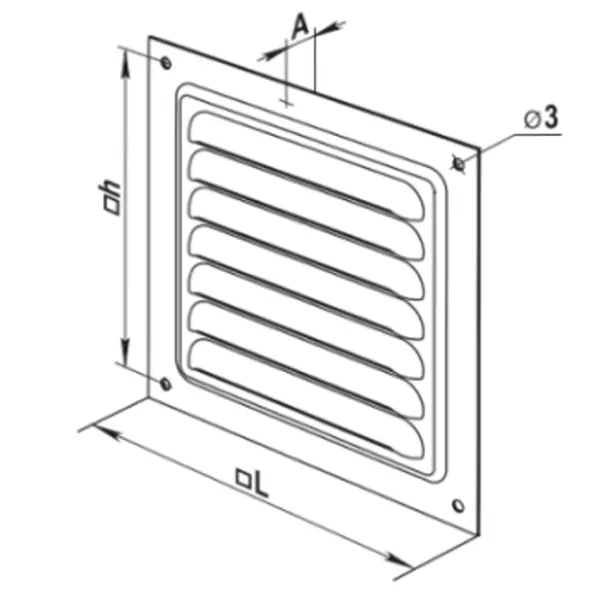 Grilă de ventilare Ventika WM150  Oțel / Brown photo 2