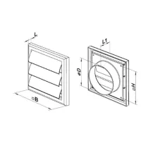 Grile de ventilare Ventika MW120 AZK Plastic / White photo 2