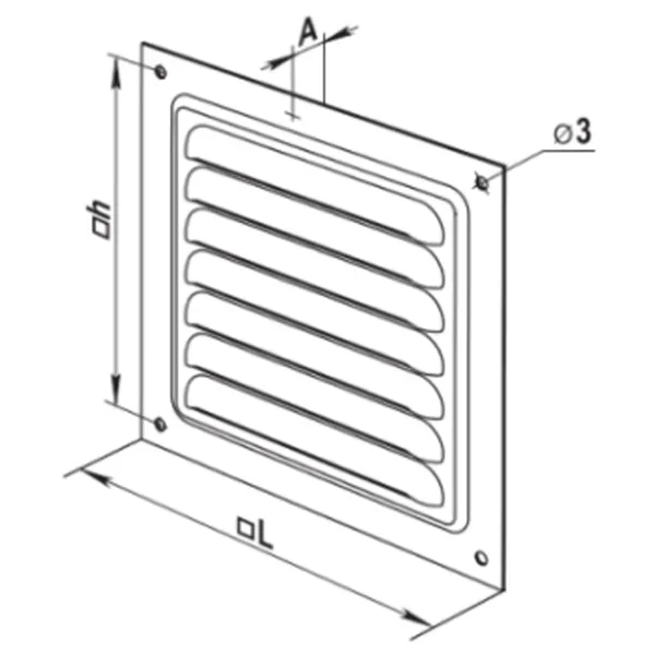 Grile de ventilare Ventika WM125  Oțel / White photo 2