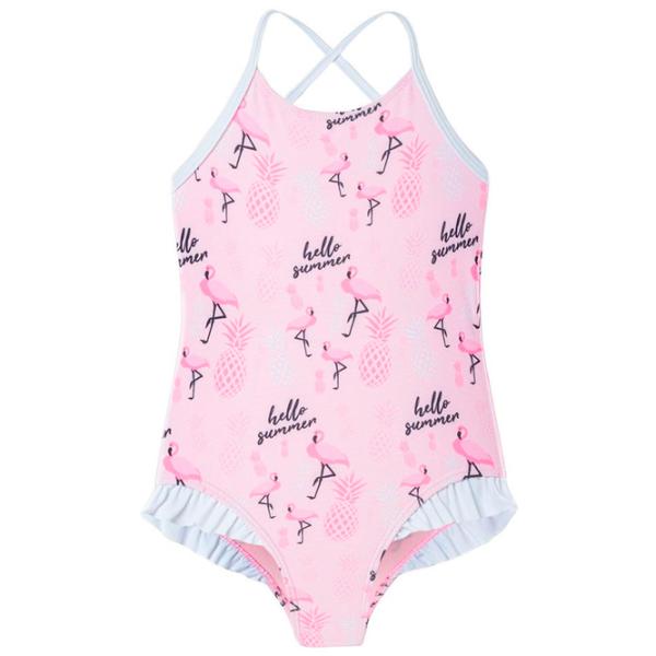 Купальник для девочек Martes aquawave aruba baby pink flamingo print 98 / Cerise photo 1