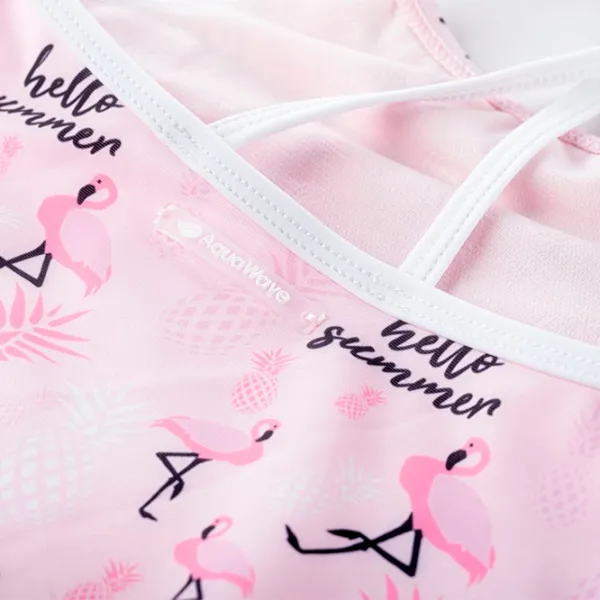 Купальник для девочек Martes aquawave aruba baby pink flamingo print 98 / Cerise photo 3