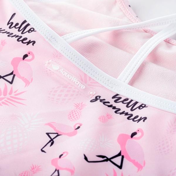 Купальник для девочек Martes aquawave aruba baby pink flamingo print 98 / Cerise photo 3