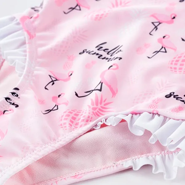 Купальник для девочек Martes aquawave aruba baby pink flamingo print 98 / Cerise photo 4