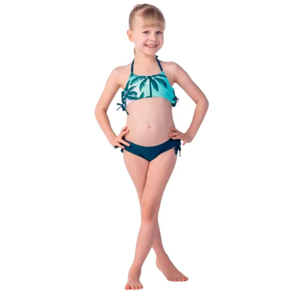Costum de baie pentru fete Martes aquawave haly kids palms print 134 / Multicolor photo 3