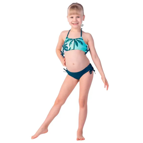 Costum de baie pentru fete Martes aquawave haly kids palms print 134 / Multicolor photo 5