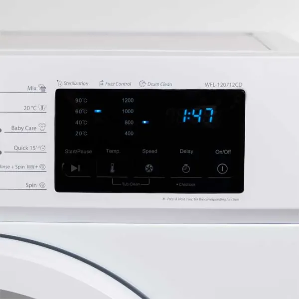 Стиральная машина Vivax WFL-120712CD 7 кг / 1200 об/мин / Белый photo 5 Стиральная машина Vivax WFL-120712CD 7 кг / 1200 об/мин / Белый photo 5