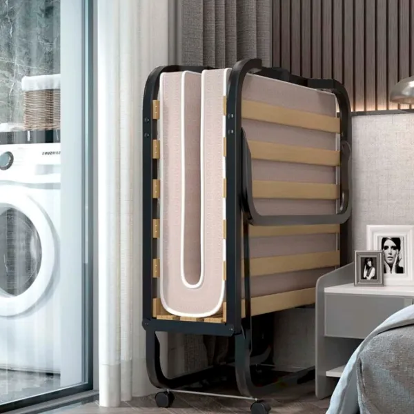 Раскладушка Costway HW69887 холст / 110 кг / Черный photo 4