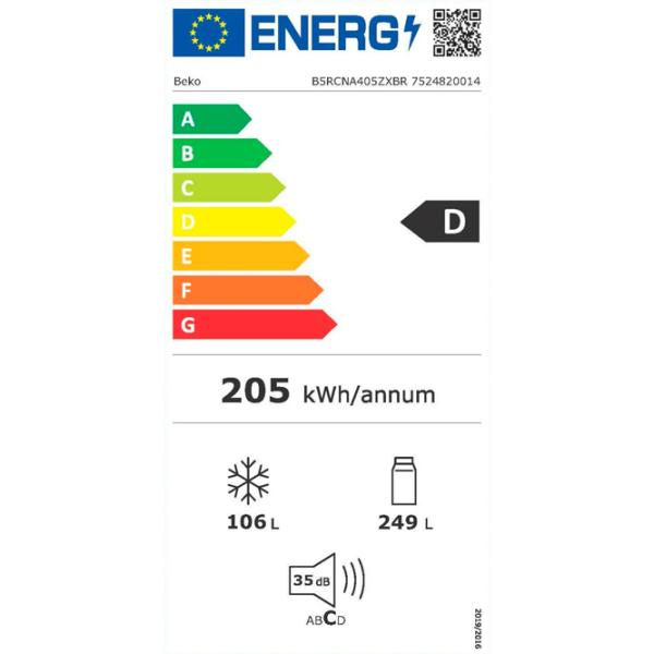 Холодильник Beko B5RCNA405ZXBR с нижней морозильной камерой 355 л / 203.5 cm / Нержавеющая сталь photo 10