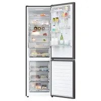 Frigider Haier HDW3620DNPD cu congelator jos 377 l / 200 cm / Graphite photo 5