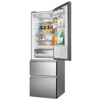 Frigider Haier HTW5618DNMG cu congelator jos 360 l / 185 cm / Inox photo 8