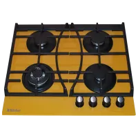 Plită încorporabilă pe gaz Backer HC-435W A Sticlă călită / Yellow