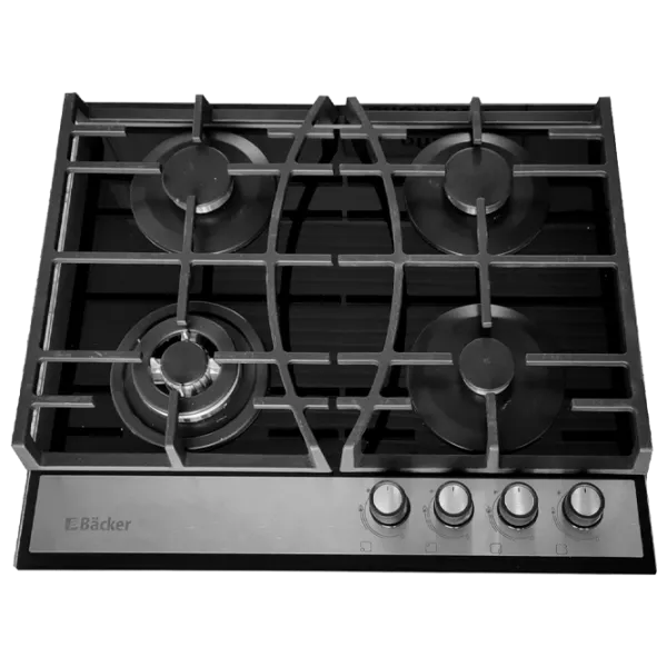 Plită încorporabilă pe gaz Backer HC-435W A Sticlă călită / Black photo 1