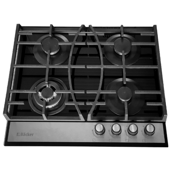 Plită încorporabilă pe gaz Backer HC-435W A Sticlă călită / Black photo 1