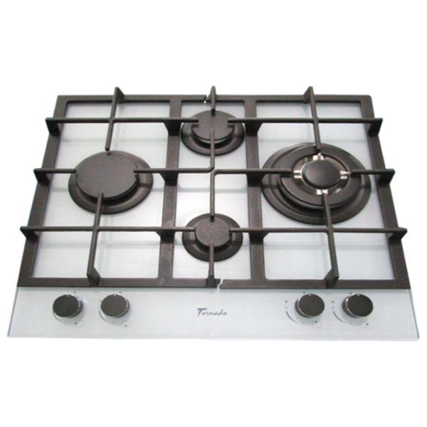 Plită încorporabilă pe gaz Tornado TR4020HM ROMB Sticlă călită / White photo 1 Plită încorporabilă pe gaz Tornado TR4020HM ROMB Sticlă călită / White photo 1
