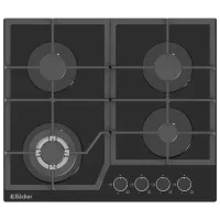 Газовая варочная панель Backer RIKI 6004 Turbo Закаленное стекло / Черный