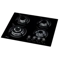 Plită încorporabilă pe gaz Tornado HG14B ECO Sticlă călită / Black