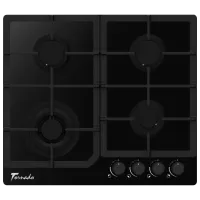 Газовая варочная панель Tornado YOL-4025WOK Закаленное стекло / Черный